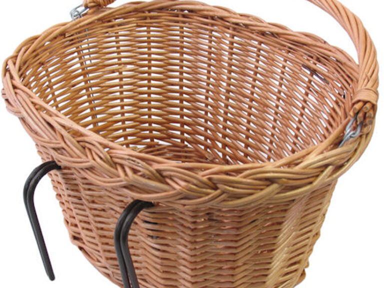 Rieten fietsmand Basil Denver groot 37 x 27 x 22 cm - naturel