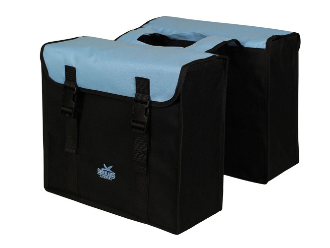 Dubbele fietstas Greenlands 34 liter 37 x 33 x 14cm (2x)  - zwart / lichtblauw