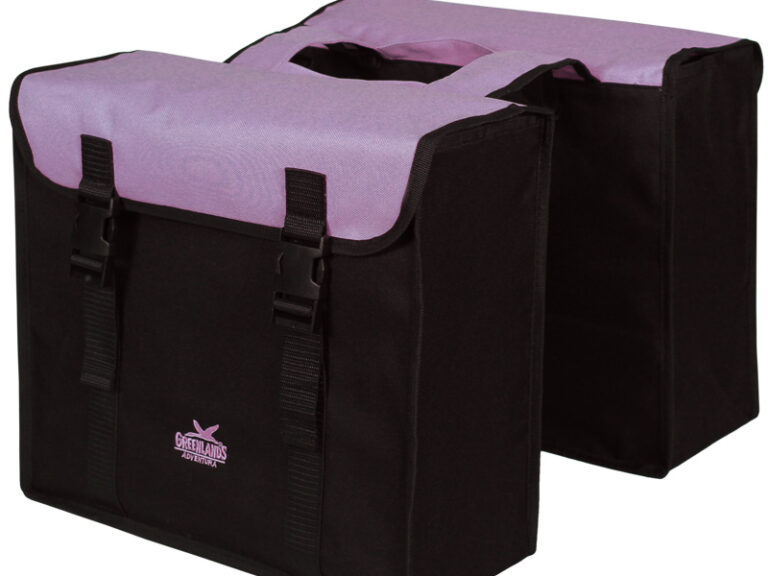 Dubbele fietstas Greenlands 34 liter 37 x 33 x 14cm (2x)  - zwart / paars