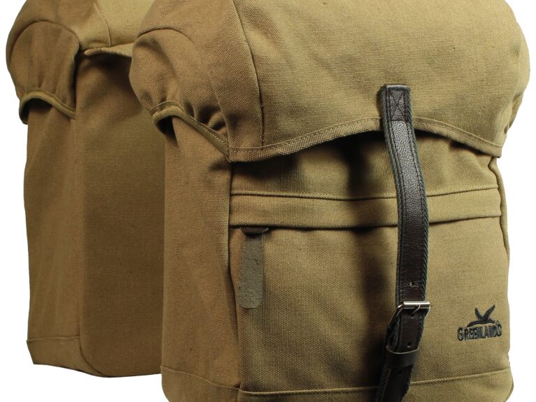 Alforja doble para bicicleta Greenlands Travel Bag de 40 litros, 30 x 37 x 17 cm, color arena.