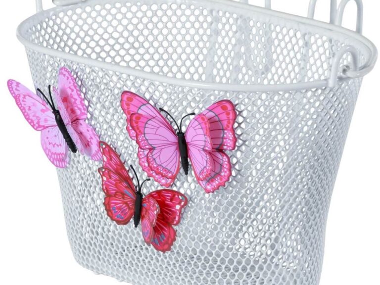 Kinderfietsmand Basil Jasmin Butterfly 28 x 20 x 19 cm - wit