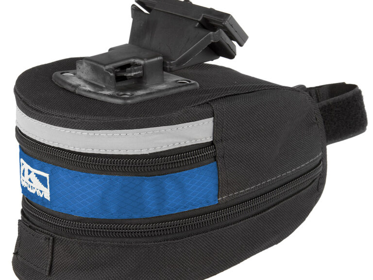 Zadeltas M-Wave Tilburg large met klikbevestiging - zwart/blauw