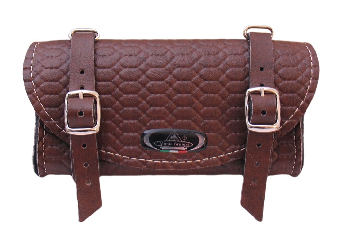 Zadeltas Monte Grappa 'British' leer - dark brown