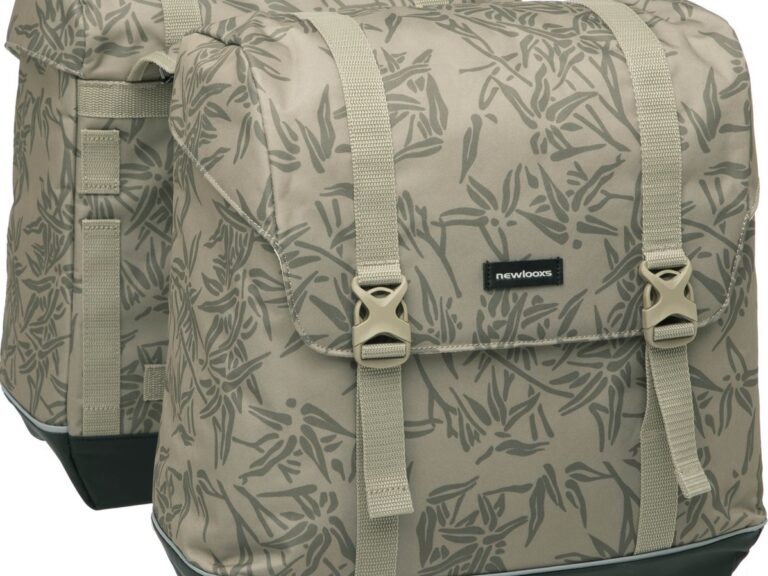 Dubbele fietstas New Looxs Alba Double Bamboo 42 liter 37 x 17 x 37cm (x2) - sand
