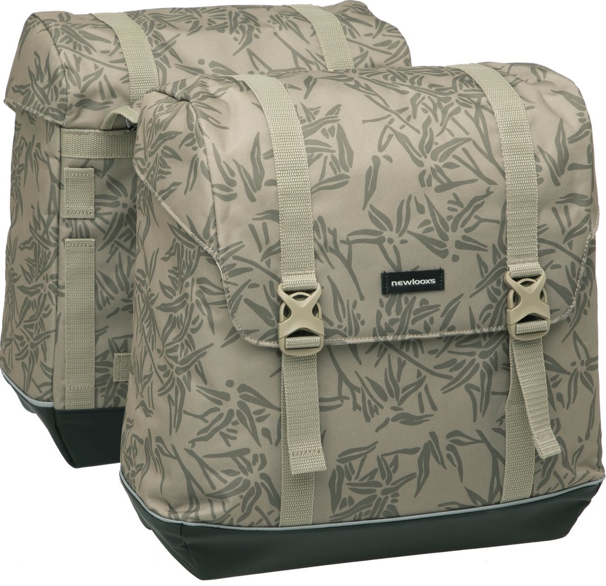Dubbele fietstas New Looxs Alba Double Bamboo 42 liter 37 x 17 x 37cm (x2) - sand