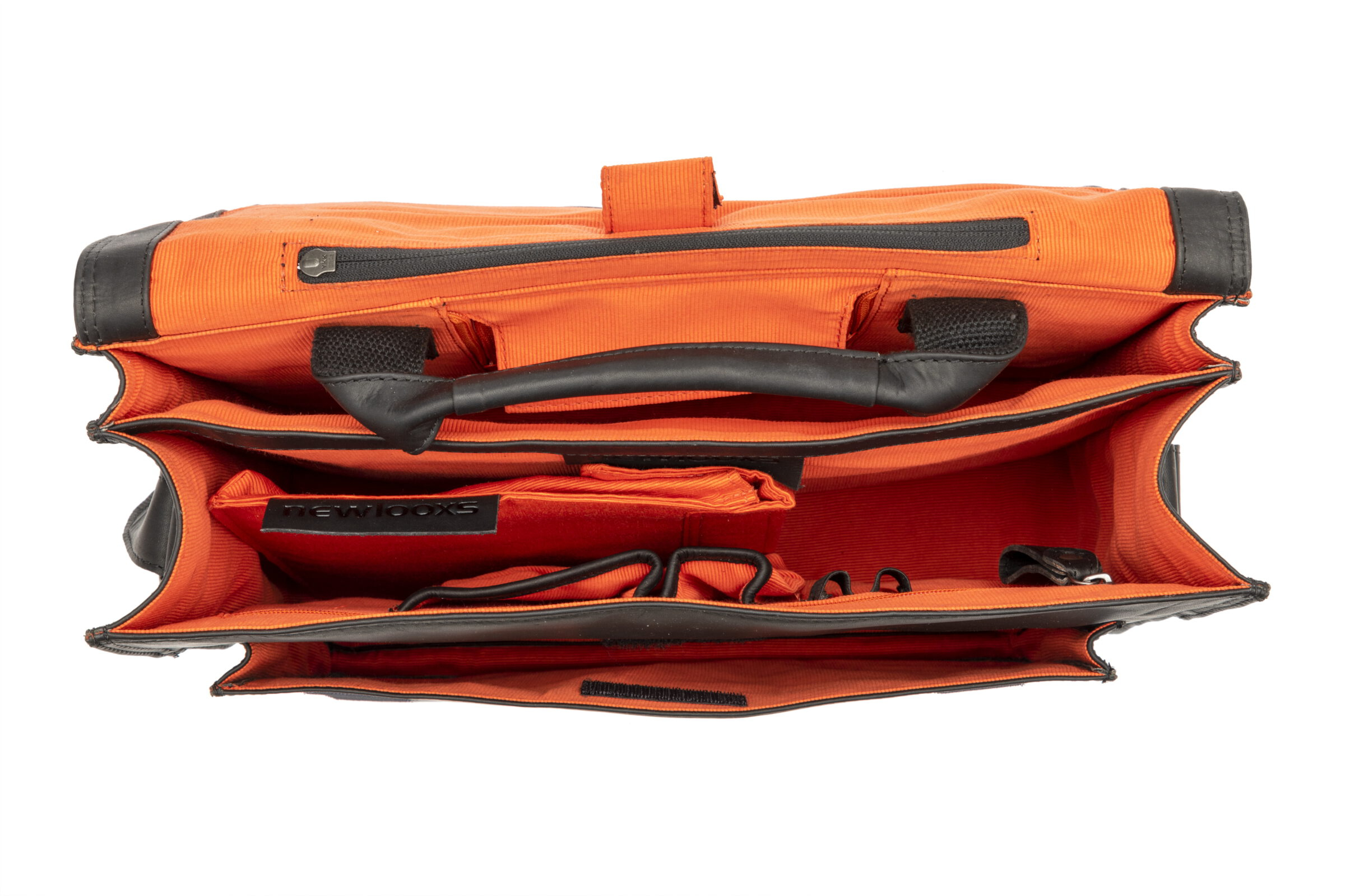 Fietstas New Looxs Fellini 18 liter 40 x 15 x 32 cm - gemaakt van luxe leder - zwart - Afbeelding 2