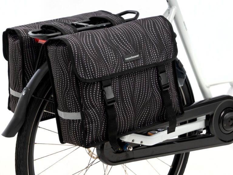 Dubbele fietstas New Looxs Fiori Alma 30 liter - 37 x 12,5 x 33 cm (x2) - zwart