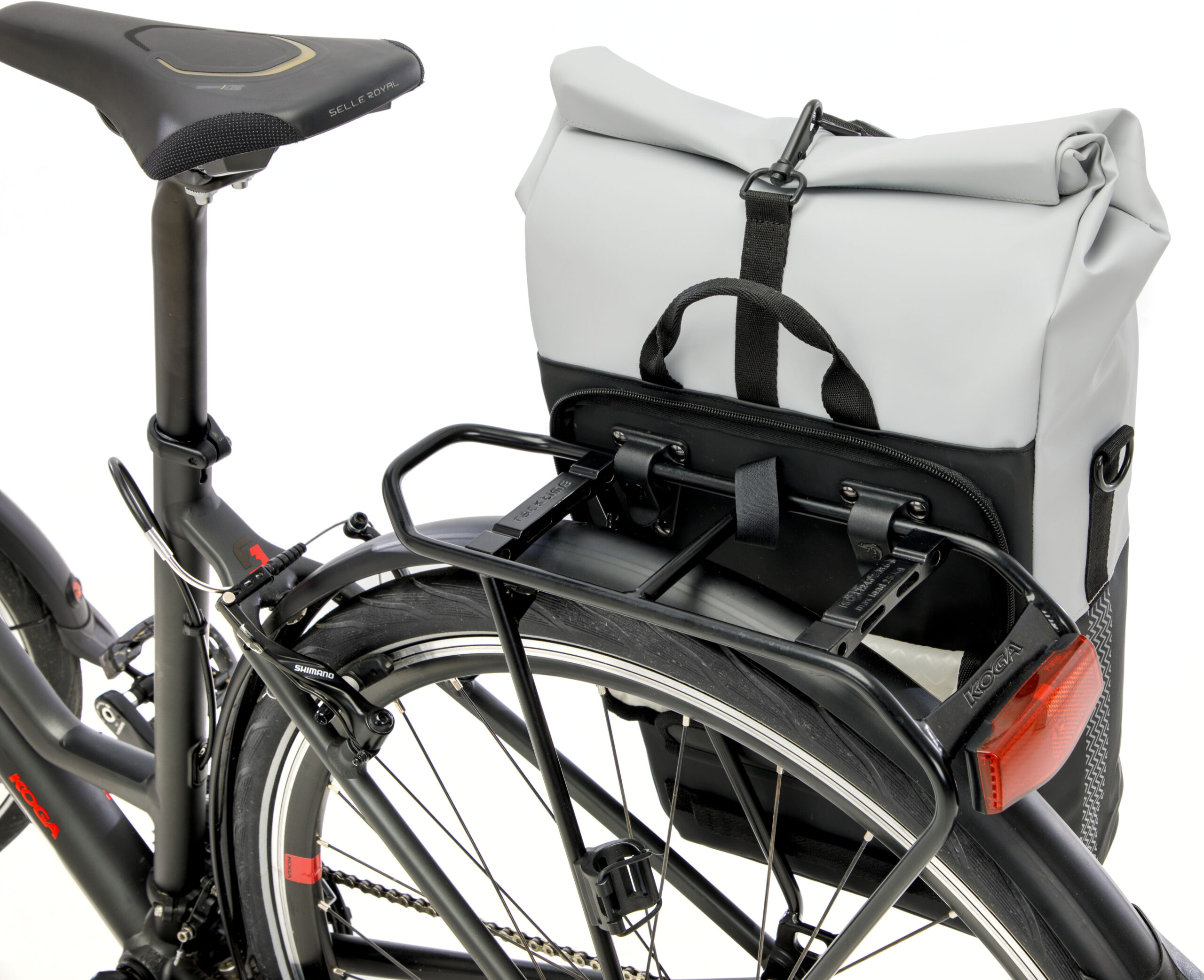 Fietsshopper New Looxs Nyborg 17 liter 30 x 17 x 37 cm - lichtgrijs/zwart - Afbeelding 2