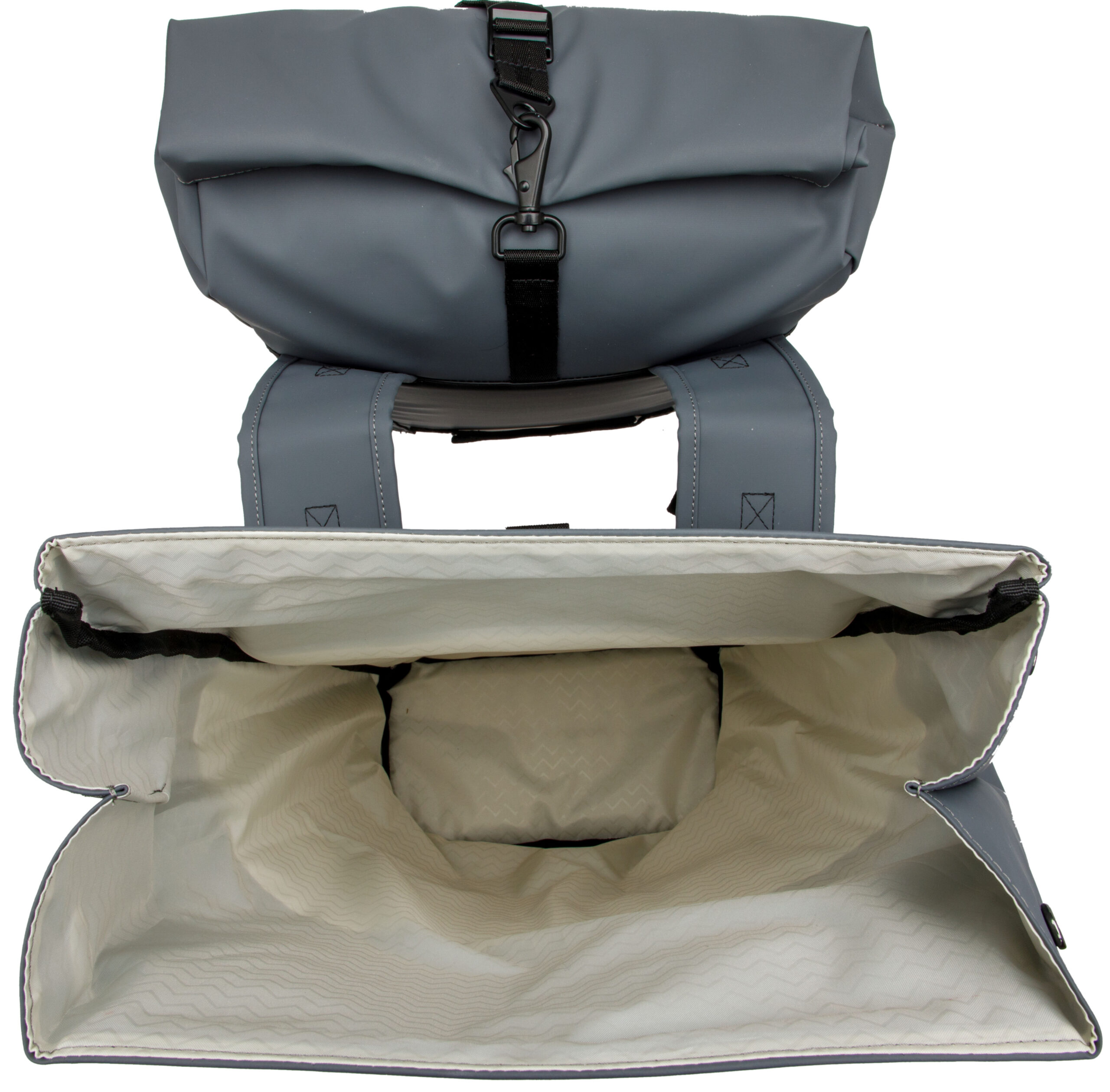 Dubbele fietstas New Looxs Nyborg 34 liter - 30 x 17 x 37cm (x2) - donkergrijs/zwart - Afbeelding 2