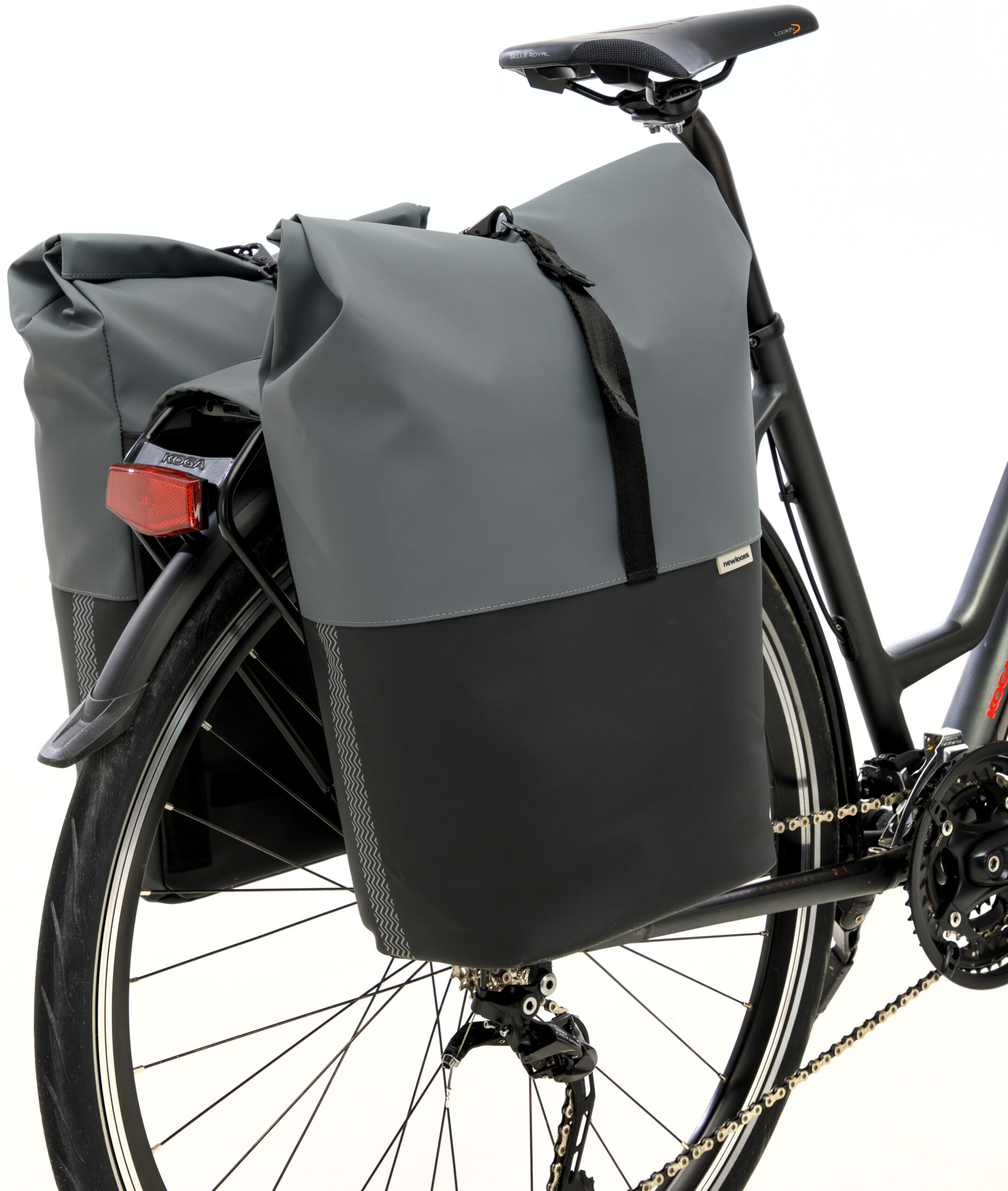 Dubbele fietstas New Looxs Nyborg 34 liter - 30 x 17 x 37cm (x2) - donkergrijs/zwart - Afbeelding 5