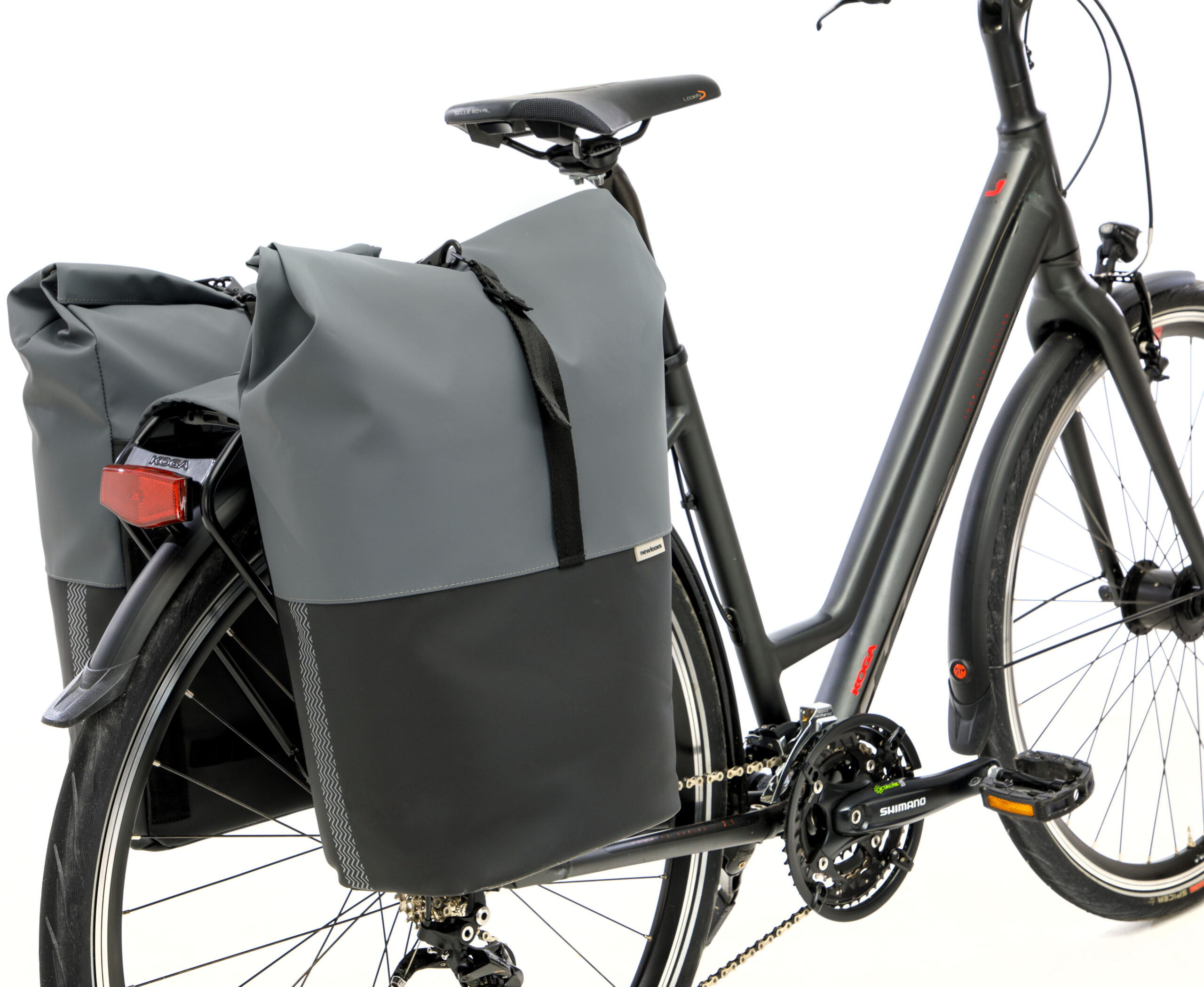 Dubbele fietstas New Looxs Nyborg 34 liter - 30 x 17 x 37cm (x2) - donkergrijs/zwart - Afbeelding 6