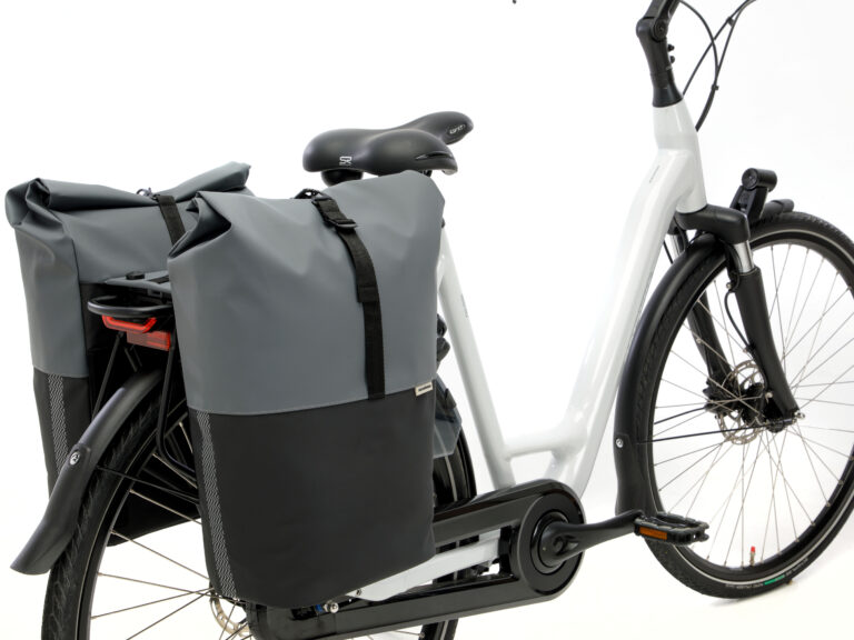 Dubbele fietstas New Looxs Nyborg MIK 34 liter - 30 x 17 x 37cm (x2) - donkergrijs/zwart
