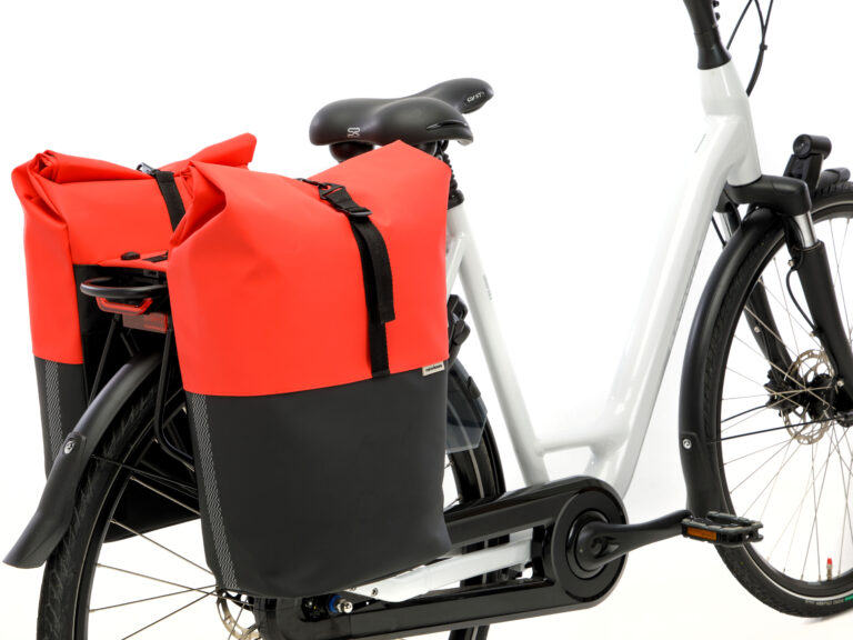 Dubbele fietstas New Looxs Nyborg MIK 34 liter - 30 x 17 x 37cm (x2) - rood/zwart