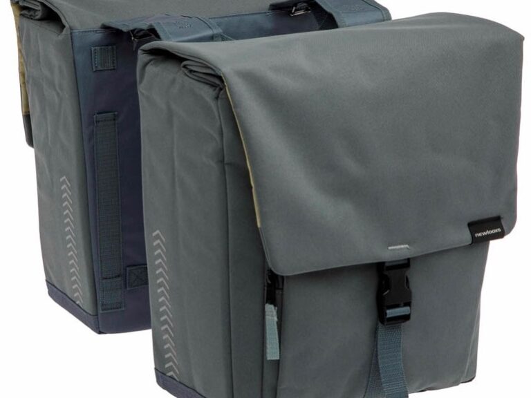 Dubbele fietstas New Looxs Tulum 32 liter 35 x 17 x 37 cm (2x) - grijs/groen