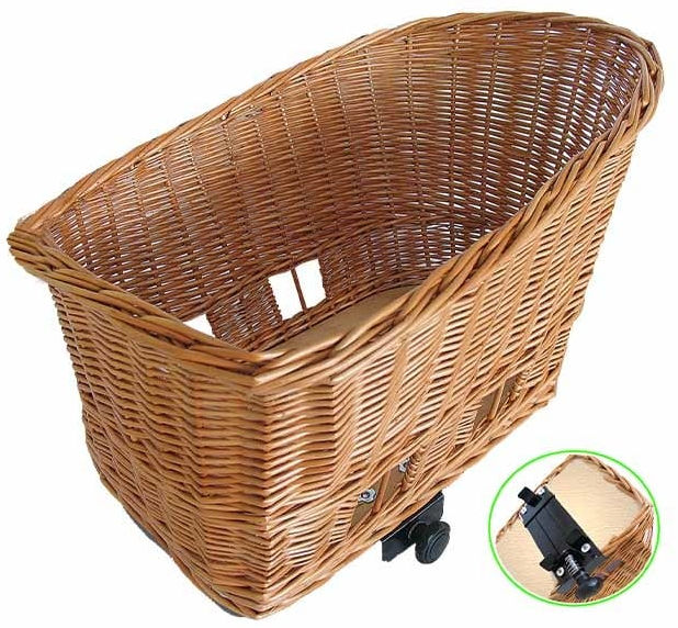 Rieten hondenfietsmand Basil Pasja large 50cm met snelsluiting 50 x 42 x 33 cm