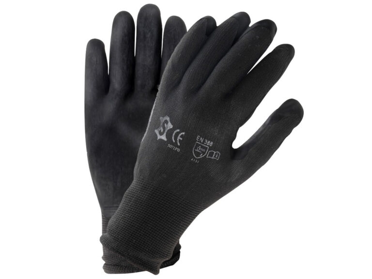 Workshop assembly glove, polyester with PU coating M - black