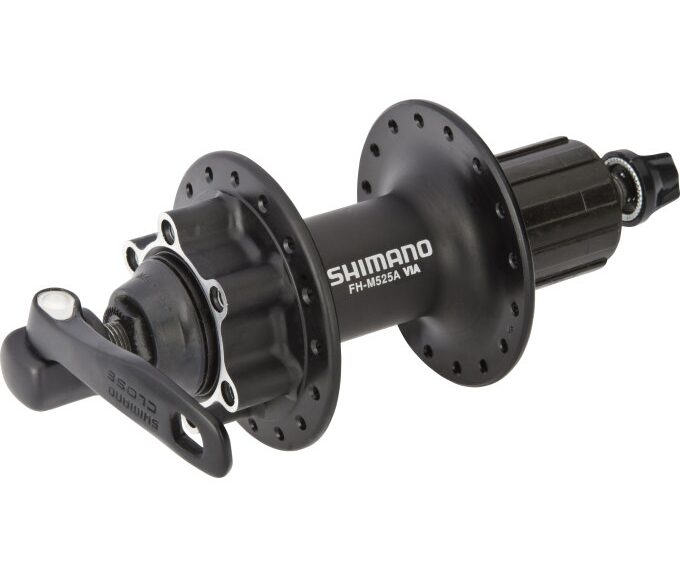 Achternaaf 8/9/10 speed Shimano FH-M525 - 32 gaats - 6 bouts remschijfbevestiging - zwart