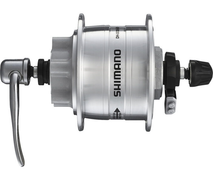 Dynamonaaf 36 gaats Shimano HD-3D32 3 Watt - voor 6 bouts remschijf - snelspanner - zilver