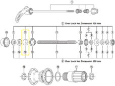 Afstandsbus links Shimano 8 mm