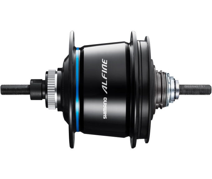 Versnellingsnaaf 8 speed Shimano Alfine Di2 SG-S7051 voor schijfrem - 36 gaats - zwart
