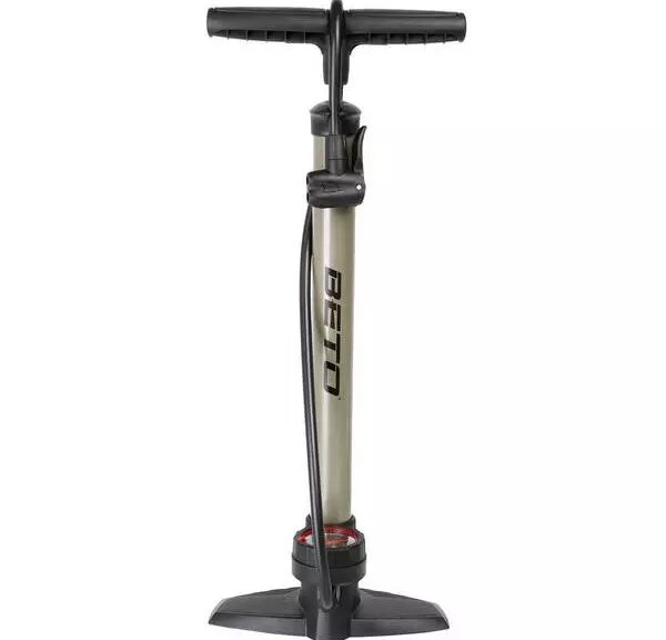 Hogedrukpomp met meter Beto met dubbele kop - staal - titanium/grijs