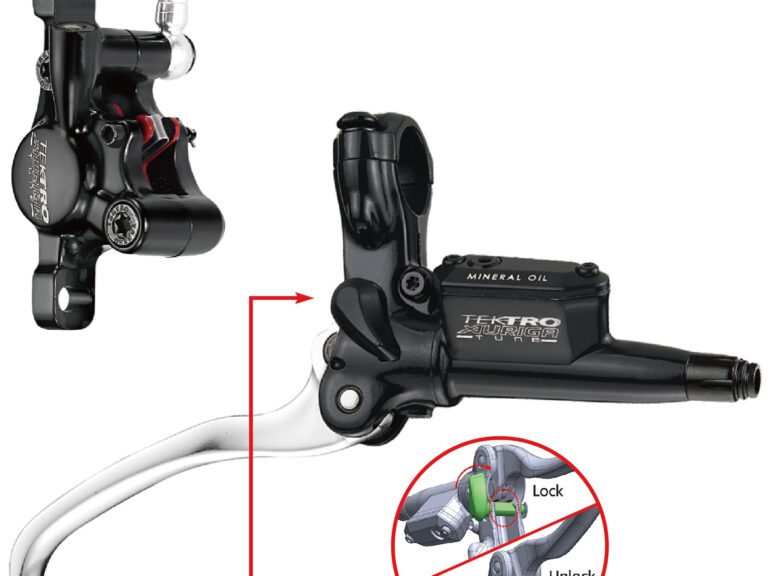 Hydraulische schijfremset Tektro HD-T530 Auriga Tune met handrem functie - links met leidingen - zwart