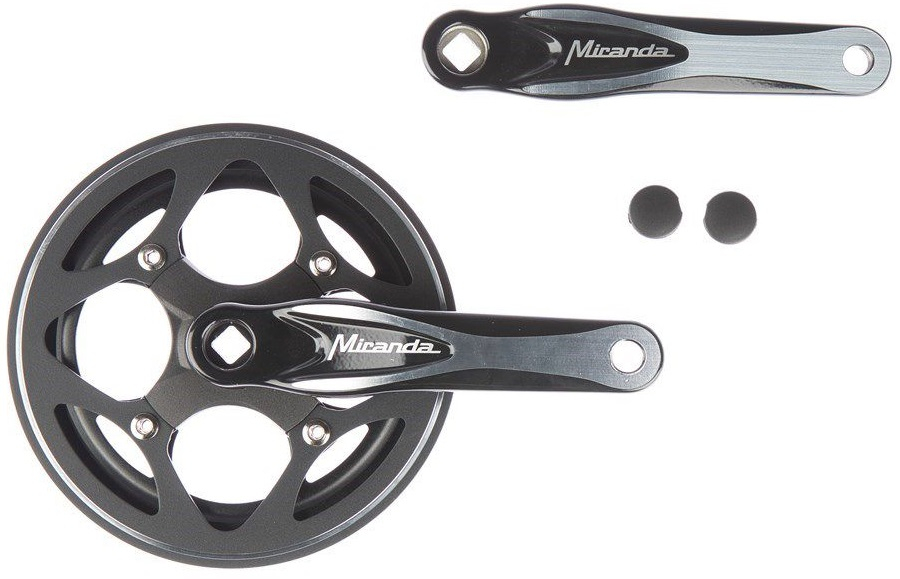 Crankstel 44T Miranda Alfa 1R+ 3/32 single speed - zwart/zilver