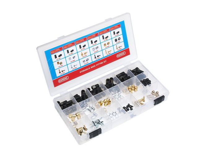 Assortimentsdoos met vervangnippels voor hydraulische remmen