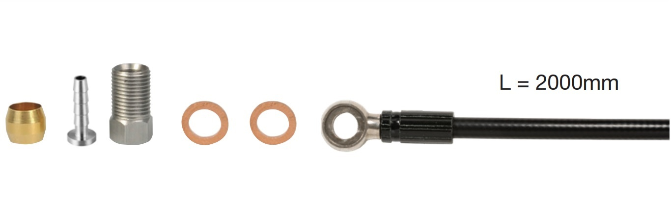 Remleidingset Elvedes vervanger voor Shimano SM-BH90 - extra soepel - 2 meter met aansluitmateriaal banjo, etc.