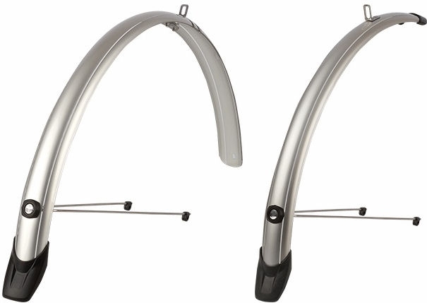 Spatbordset 28" Polisport Towny 46 mm - zilver