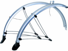 Spatbordset 28"  PVC 45mm Zilver  Met stroomkabelgeleiding