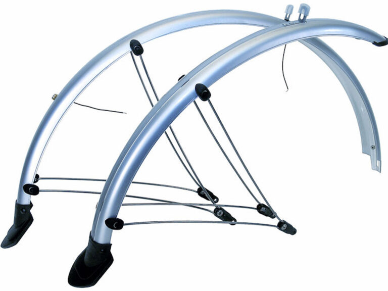 Spatbordset 28"  PVC 45mm Zilver  Met stroomkabelgeleiding