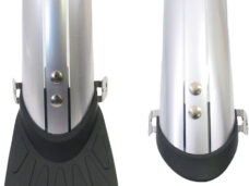 Spatbordset 28" 45 mm kunststof compleet met stangenset - zilver