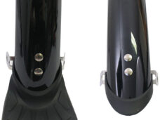 Spatbordset 28" 45 mm kunststof compleet met stangenset - zwart