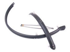 Spatbordset 28" 45 mm kunststof compleet met stangenset - mat zwart
