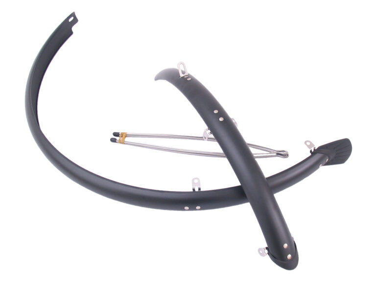 Spatbordset 28" 45 mm kunststof compleet met stangenset - mat zwart