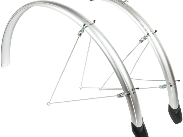 Spatbordset Eurofender Elegance 28" x 46 mm - zilver