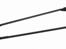 Spatbordstang 28" met bumper en 6mm gat - mat zwart