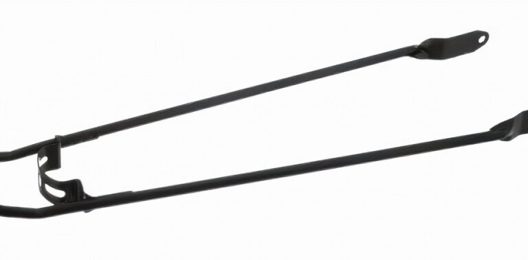 Spatbordstang 28" met bumper en 6mm gat - mat zwart