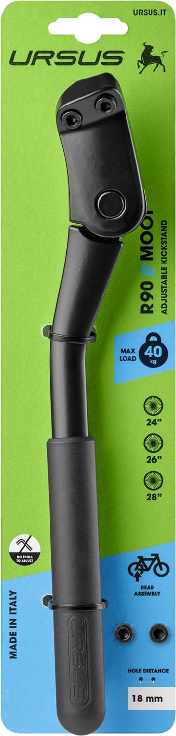Fietsstandaard 24-28" Ursus Mooi achterbrugmontage - met 18 mm bevestigingsplaat - zwart - Afbeelding 2