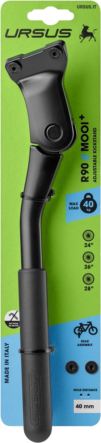 Fietsstandaard 24-28" Ursus Mooi achterbrugmontage - met 40 mm bevestigingsplaat - zwart - Afbeelding 2