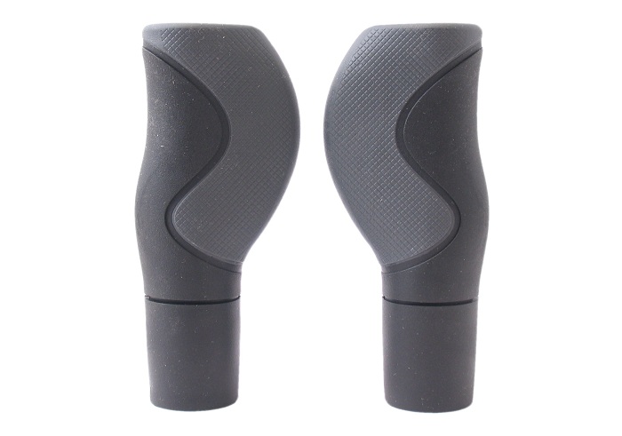 Handvatset Ergo 2-componenten Zwart/Grijs 130/130mm  -   1-kant geopend