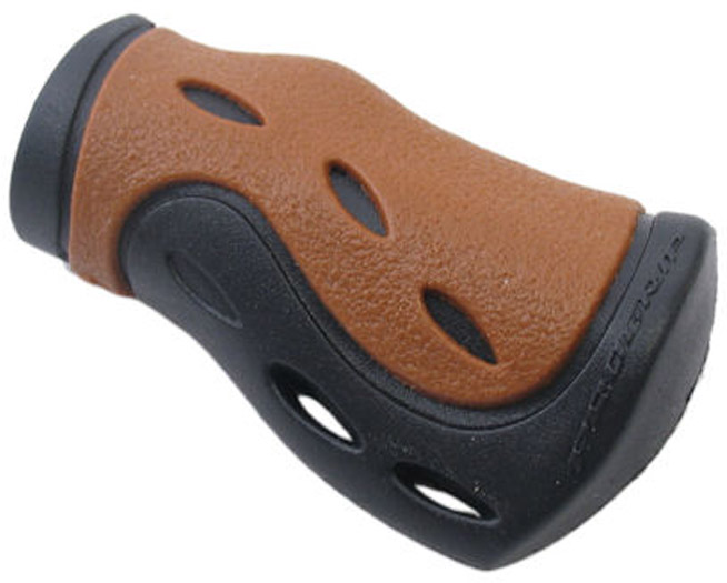 Handvat Ergonomisch-Gel  Kort-model  Zwart/Bruin  (per stuk)
