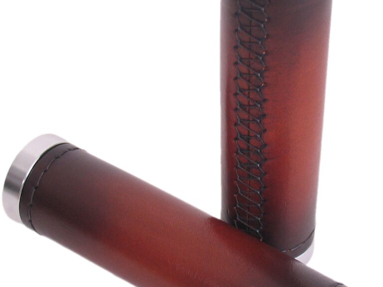 Handvatset Selle Monte Grappa leer met dubbele lockring 125 mm - charleston