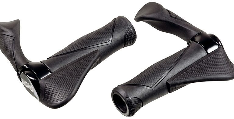 Handvatpaar Ergotec MF2 small kraton / aluminium 130+130 mm - zwart