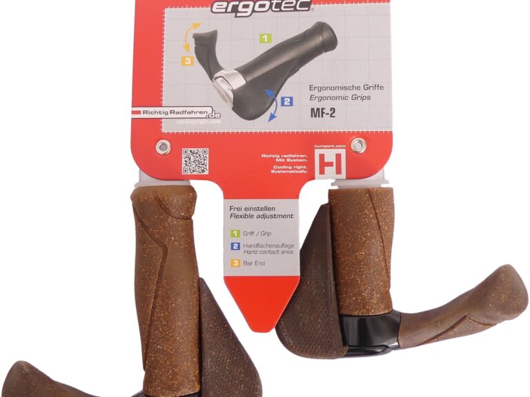 Handvatpaar Ergotec MF2 kurk / aluminium 130 + 87 mm - bruin / zwart