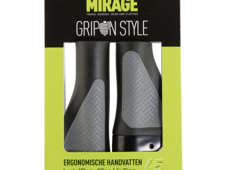 Handvatpaar Mirage Grips in style #45 - 132/100 mm met lockring  - zwart / grijs
