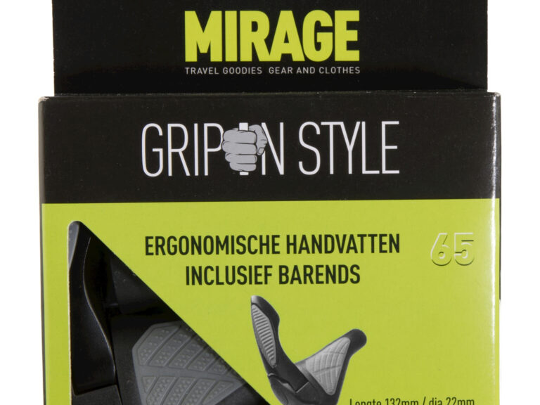 Handvatpaar Mirage Grips in style #65 - L = 134/134 mm met barends  - zwart