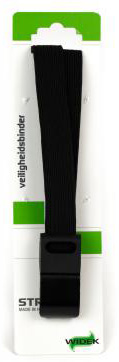 Snelbinder Widek 24mm met zwarte stalen haak - zwart/zwart
