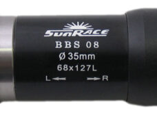 Trapas Sunrace 127mm/ ø38 inslagcups - spieloos - Zwart